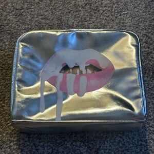 Silver Kylie Cosmetics makeup Bag